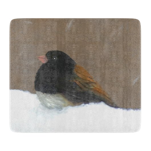 Mit Augen Junco-Malerei - Original Bird Art Schneidebrett (Vorderseite)