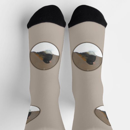 Mit Augen Junco-Malerei - Original Bird Art Socken (Oben)