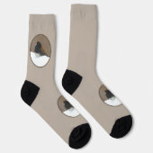 Mit Augen Junco-Malerei - Original Bird Art Socken (Rechts)