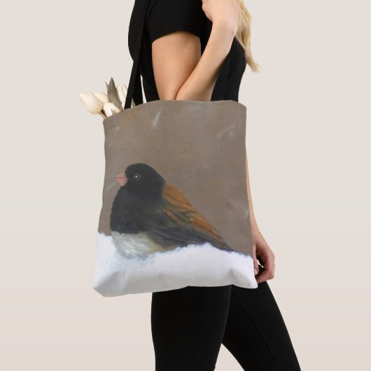Mit Augen Junco-Malerei - Original Bird Art Tasche (Von Nahem)