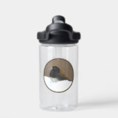 Mit Augen Junco-Malerei - Original Bird Art Trinkflasche (Rückseite)
