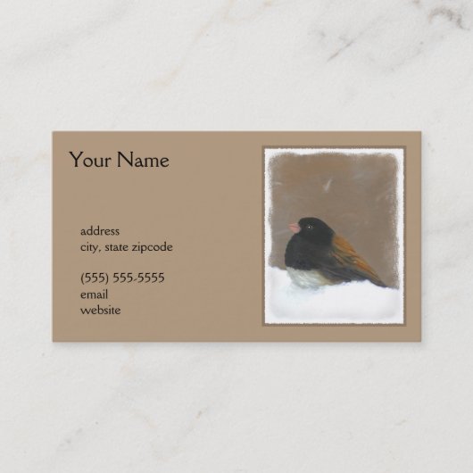 Mit Augen Junco-Malerei - Original Bird Art Visitenkarte (Vorderseite)