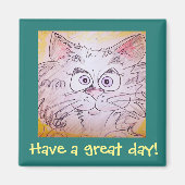 mit Augen Katzenmagnet - blau Magnet (Vorne)