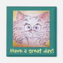 mit Augen Katzenmagnet - blau