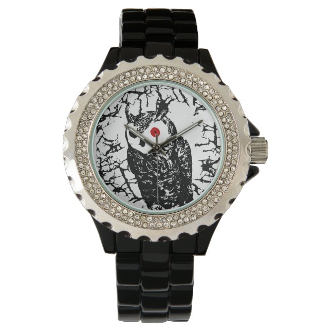 Mit Augen Owl Watch Armbanduhr (Vorderseite)