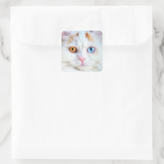 Mit Augen Perserkatze Quadratischer Aufkleber (Tasche)