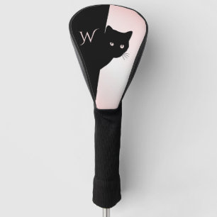 Mit Augen schwarze Katze, rosa Golf Headcover