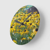 Mit Augen Susan Floral-Foto Runde Wanduhr (Winkel)