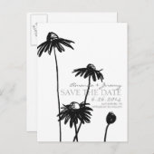 Mit Augen Susans aus Schwarz und Weiß Save the Dat Ankündigungspostkarte (Vorne/Hinten)