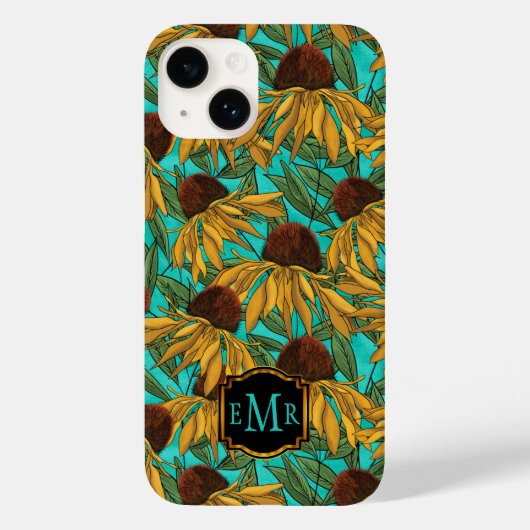 Mit Augen Susans Floral Monogram Case-Mate iPhone Hülle (Rückseite)