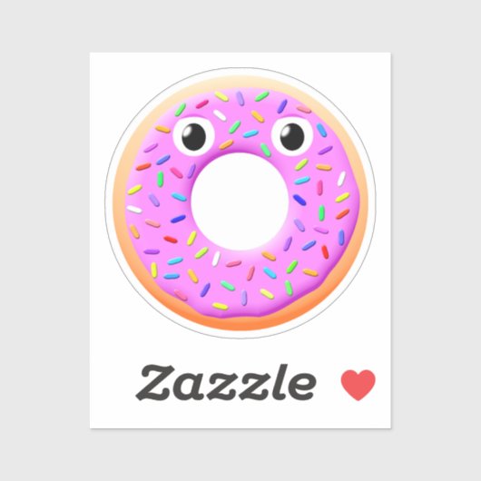 Mit Augen und Falten Zeichnend Donut Aufkleber (Blatt)