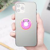 Mit Augen und Falten Zeichnend Donut Aufkleber (Telefon)