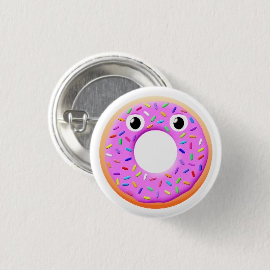 Mit Augen und Falten Zeichnend Donut Button (Vorne & Hinten)