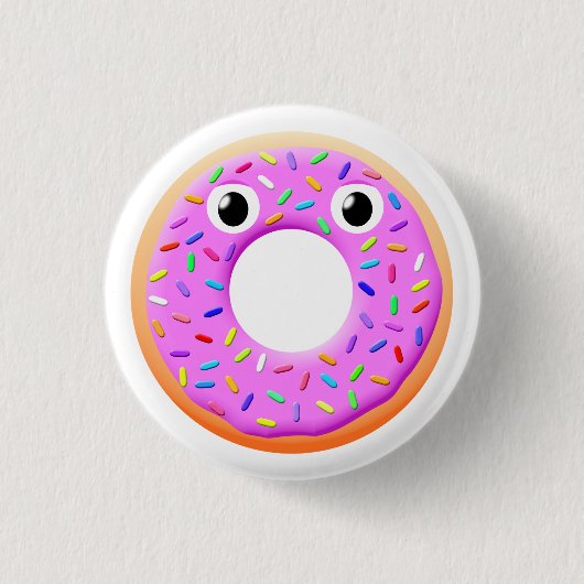 Mit Augen und Falten Zeichnend Donut Button (Vorderseite)