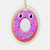 Mit Augen und Falten Zeichnend Donut Keramik Ornament (Rechts)