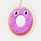 Mit Augen und Falten Zeichnend Donut Keramik Ornament (Links)