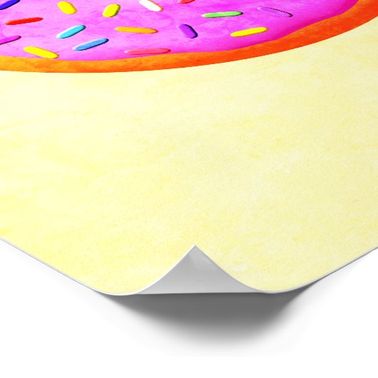 Mit Augen und Falten Zeichnend Donut Poster (Ecke)