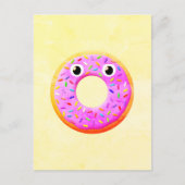 Mit Augen und Falten Zeichnend Donut Postkarte (Vorderseite)