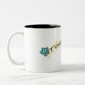 mit Augen vereinfachte Tasse2 Zweifarbige Tasse (Links)