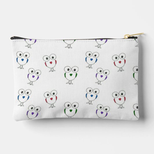 Mit Augen Vogelmuster Zubehörtasche (Rückseite)