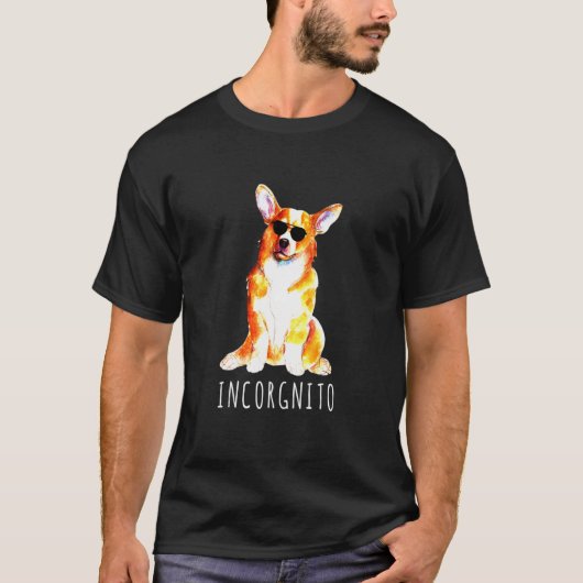 Mit Aviator Sonnenbrille Corgi T-Shirt (Vorderseite)