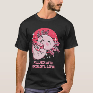 Mit Axolotl Liebe Salamander Spaß Amphibi gefüllt T-Shirt