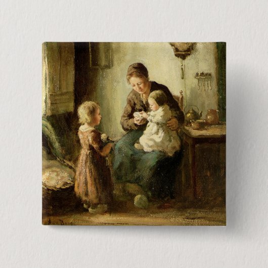 Mit Baby spielen, 19. Jahrhundert Button (Vorderseite)