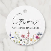 Mit Baby Wildblume Baby Dusche Pflanze wachsen Geschenkanhänger (Vorderseite)