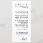 Mit Backthankyou einfache und moderne Hochzeit Menükarte (Rückseite)