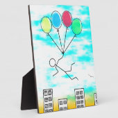 Mit Ballons über die Stadt fliegen Fotoplatte (Seite)