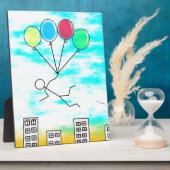 Mit Ballons über die Stadt fliegen Fotoplatte (Seite)