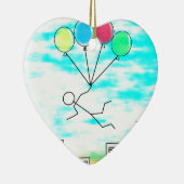 Mit Ballons über die Stadt fliegen Keramik Ornament (Rechts)