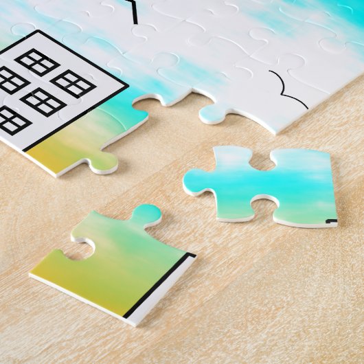 Mit Ballons über die Stadt fliegen Puzzle (Seite)