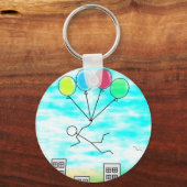 Mit Ballons über die Stadt fliegen Schlüsselanhänger (Vorderseite)