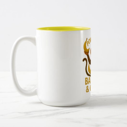 Mit Bananen und Kaffee-Tasse versorgt Zweifarbige Tasse (Links)