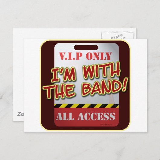 Mit Band Backstage Pass Postkarte (Vorne/Hinten)