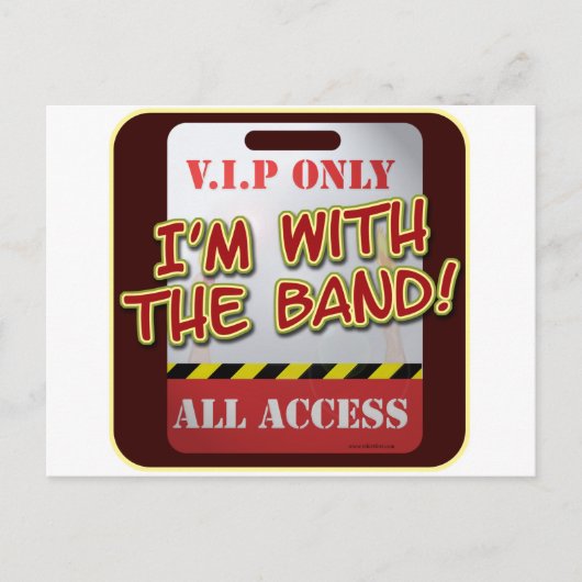 Mit Band Backstage Pass Postkarte (Vorderseite)