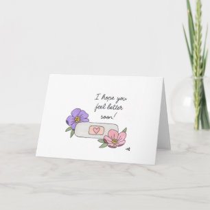 Mit Bandaid und Blume Card gut machen Dankeskarte