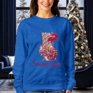 Mit Bändern verzierte Weihnachtskerze Sweatshirt