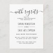 Mit Bedauern Ankündigung eines eleganten Hochzeits (Vorderseite)