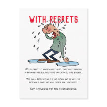 Mit Bedauern, die auf den Cartoon zur Stornierung