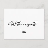 Mit Bedauern schwarz-weiß Annullierungsanzeige Postkarte (Vorderseite)