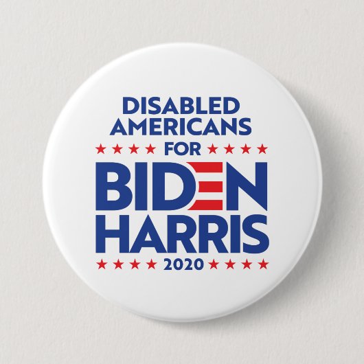 MIT BEHINDERUNG AMERIKANER FÜR BIDEN HARRIS BUTTON (Vorderseite)