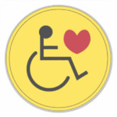 Mit Behinderung Autoaufkleber Liebe Herz gelb Aufkleber (Vorderseite)