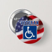 Mit Behinderung behinderte Veteranen USA Button (Vorne & Hinten)