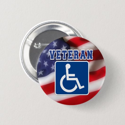Mit Behinderung behinderte Veteranen USA Button (Vorne & Hinten)