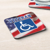 Mit Behinderung behinderte Veteranen USA Getränkeuntersetzer (Linke Seite)
