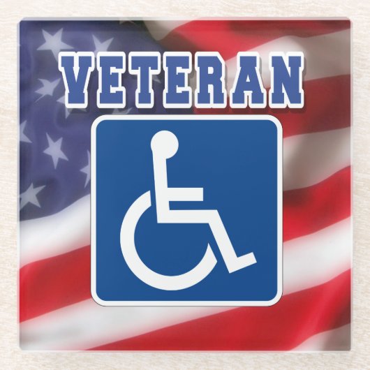 Mit Behinderung behinderte Veteranen USA Glasuntersetzer (Vorderseite)