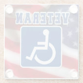 Mit Behinderung behinderte Veteranen USA Glasuntersetzer (Rückseite)