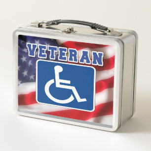 Mit Behinderung behinderte Veteranen USA Metall Brotdose